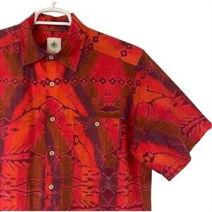 The Territory Ahead Tribute the Sun God Shirt Buttoned Pocket Rainbow Tie Dye M